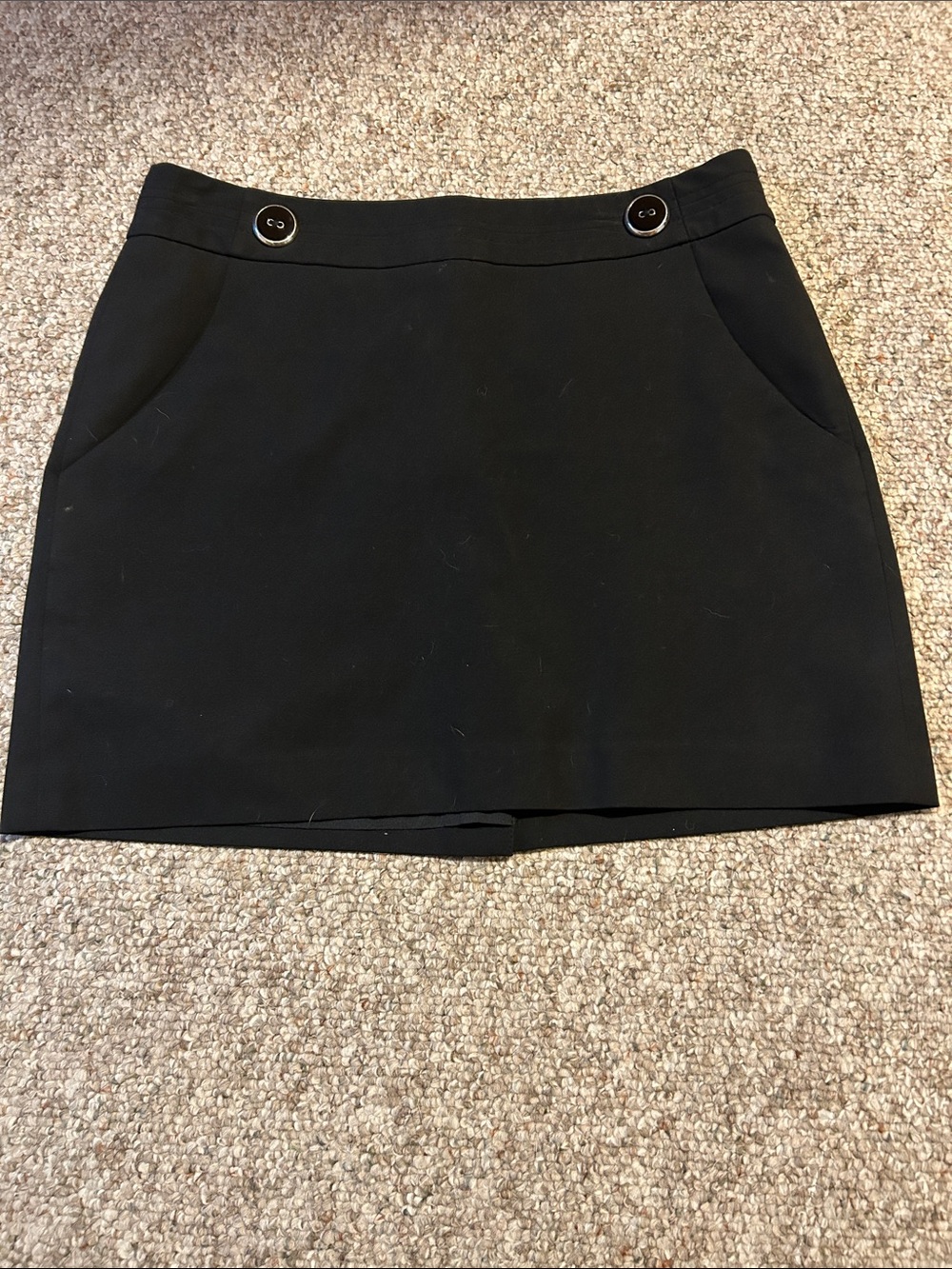 The Limited Black Button-Accent Mini Skirt